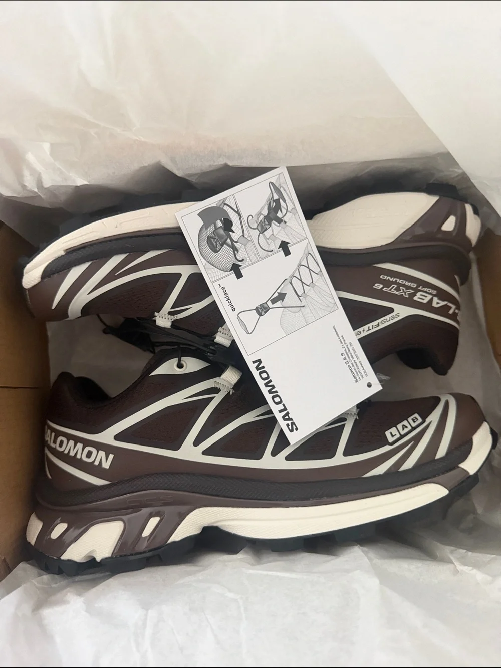 Salomon Brown & White Women's Trail Sneakers